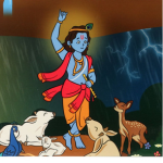 कृष्ण बाप्पानं केली गोवर्धनाची छत्री!