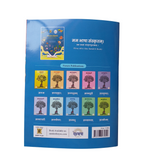 The back cover of a blue children's Sanskrit textbook titled "मम भाषा संस्कृतम्!" (Mam Bhasha Sanskrutam!) with the English subtitle "(First All in One Sanskrit Book)". It displays a smaller image of the front cover at the top and lists other books under the "Future Publications" section.